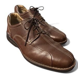 Johnston & Murphy Brown Leather Sheepskin Lace-Up Oxford Shoes Men’s 10.5